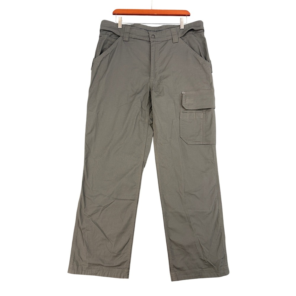 Duluth Trading Co CoolMax Flex Firehose Relaxed Fit Gray Cargo Work Pants 38x32